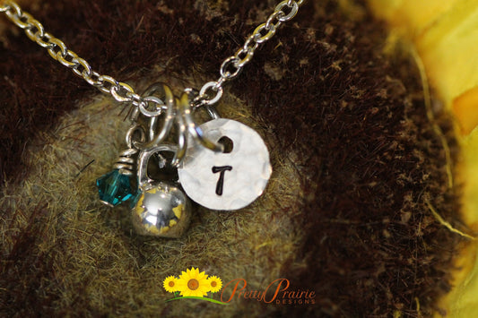 Kettlebell Initial Necklace, Gift for Weight Lifter, Workout Gift, Trainer Present, Fitness Instructor Gift, Personalized Workout Jewelry