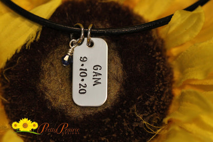 Mini Dog Tag Memorial Necklace, Personalized Dog Tag, Father's Day Gift, New Mom Necklace, Memorial Necklace, Husband Boyfriend Gift