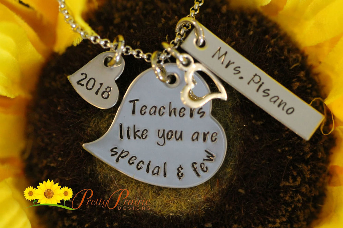 Teachers Like You are Special and Few, Teacher Jewelry, Gift for Teacher, Hand Stamped, Teacher Quote Necklace, Thank You, Personalized Gift