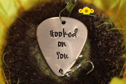 Hooked On You Fishing Lure, Fishing Partner Gift, Fishing Lure for Husband or Wife, Unique Fishing Gift, Hand Stamped Fisherman Present