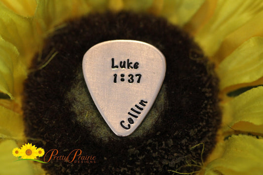 Bible Verse Guitar Pick, Christian Gift, Religious Pick, Church Band Member Gift, Bible Gift, Scripture Present, Custom Pick