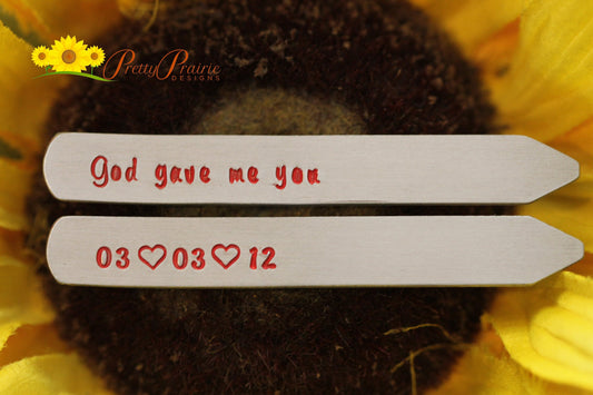 God Gave Me You Collar Stays, Suit Accessories, Missionary Gift, Gift for Son, Boyfriend Gift, Dated Collar Stay, Religious Collar Stays
