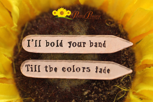 I'll Hold Your Hand Collar Stays, Hand Stamped Collar Stiffeners, Suit Accessories, Husband Gift, Wedding Gift for Him, Valentine fo Him