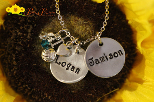 Water Polo Multiple Disc Necklace, Personalized Water Polo Jewelry, Water Polo Mom, I Love Water Polo Jewelry, Sports Jewelry, Hand Stamped