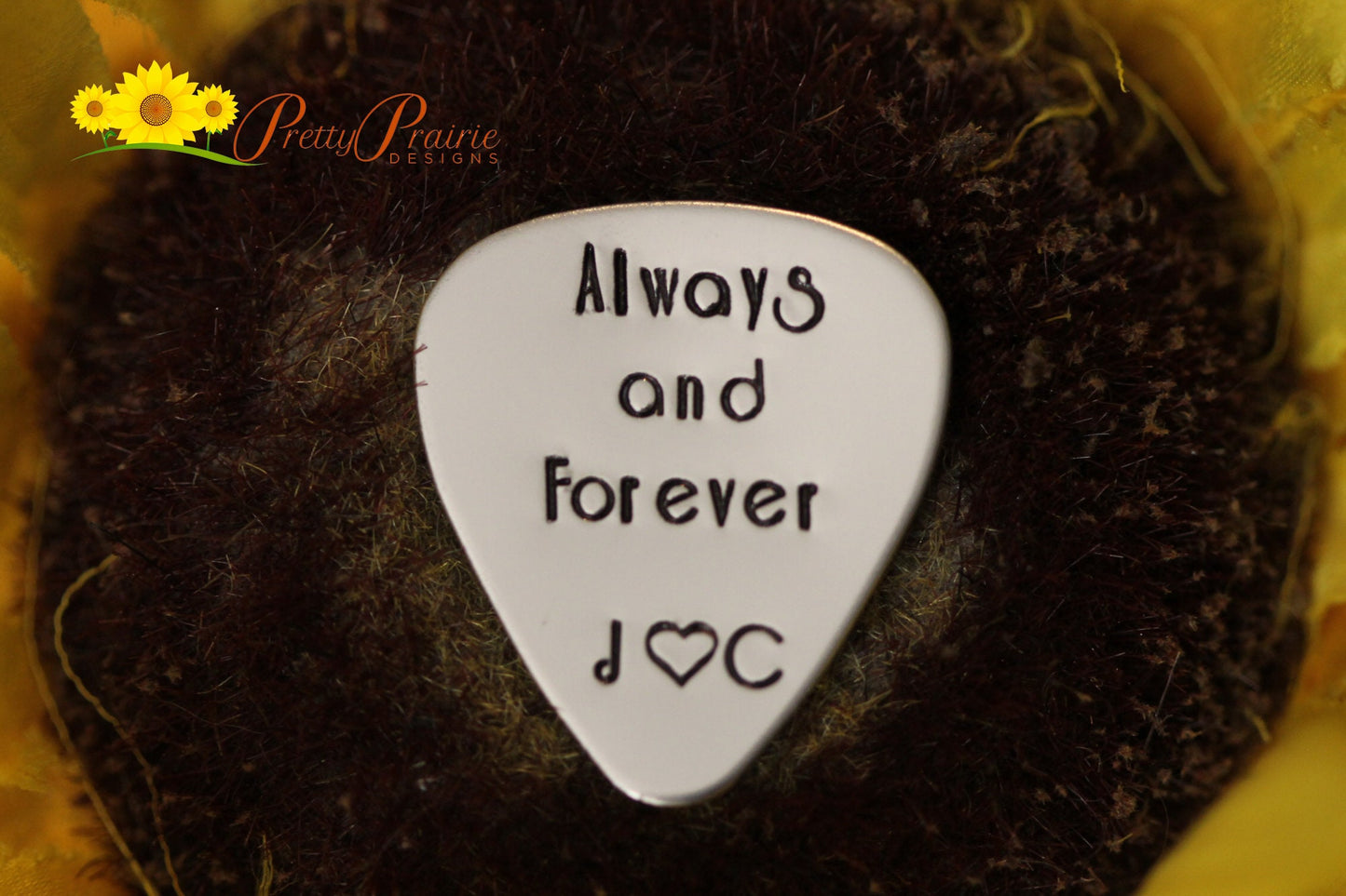 Always and Forever Initial Guitar Pick, Gift for Musician, Wedding Gift, Guitar Lover Gift, Anniversary, Engagement Present, Hand Stamped