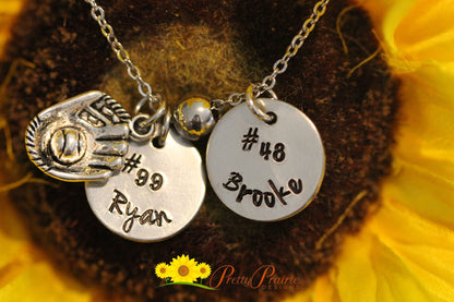 Softball Multiple Disc Necklace, Personalized Softball Jewelry, Baseball Necklace, Baseball Mom, Softball Mom, Sports Jewelry, Hand Stamped