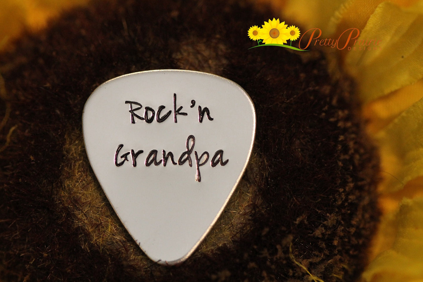 Rock'n Dad Guitar Pick, Father's Day Gift, Rock'n Mom, Mother's Day, Hand Stamped, Metal, Guitarist Gift, Rock & Roll Present, Music Token