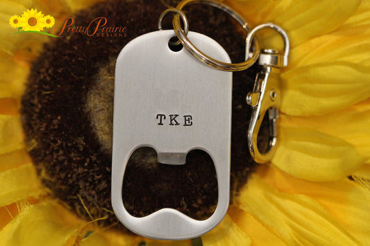 Fraternity Bottle Opener, Opener Keychain, College Alumni Gift, Beer Lover, Graduation Gift, Greek Letter Opener, College Pledge Present