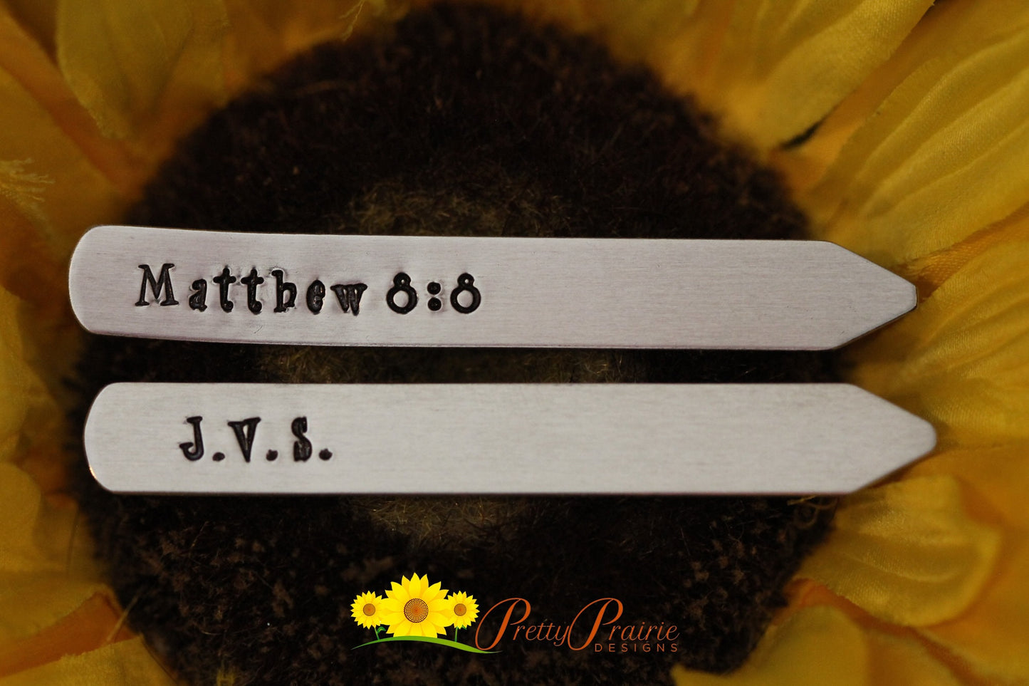 Bible Verse Collar Stays, Personalized Collar Stays, Hand Stamped, Religious Gift for Him, Godfather Gift, Groom Gift, Initial Collar Stays