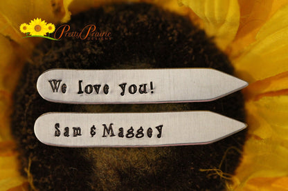 We Love You Collar Stays, Personalized Shirt Stays, Hand Stamped Collar Stiffeners, Father's Day Gift, Custom Men's Gift, Grandpa Gift