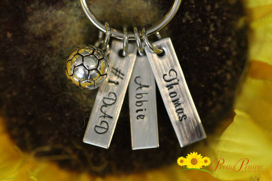 3D Soccer Tag Keychain, #1 Dad, Personalized, Soccer Player Gift, Team Gift, Soccer Coach Gift, Gym Bag Tag, Father's Day, Grandpa Gift
