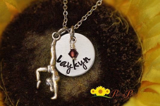 Personalized Gymnastics Necklace, Gymnastics Keychain, Gymnast Jewelry, Gymnastics Coach Gift, I Love Gymnastics, Gym Bag Tag, Gymnast Gift