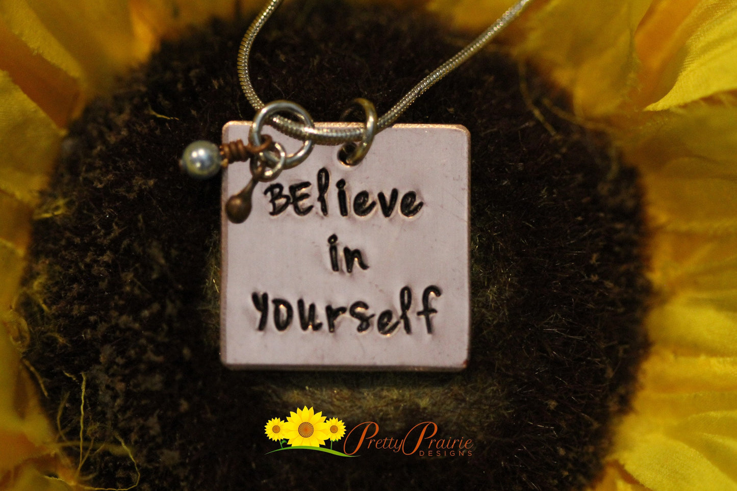 Believe in Yourself Necklace, Inspirational Jewelry, Hand Stamped Jewelry, Daughter Gift, Graduation Present, Self Esteem Gift, Keychain