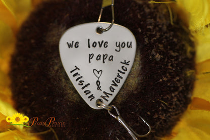 We Love You Papa Lure, Custom Fish Hook, Personalized Lure for Grandpa, Birthday for Grandfather, Sports Gift, Fisherman, Hand Stamped Lure