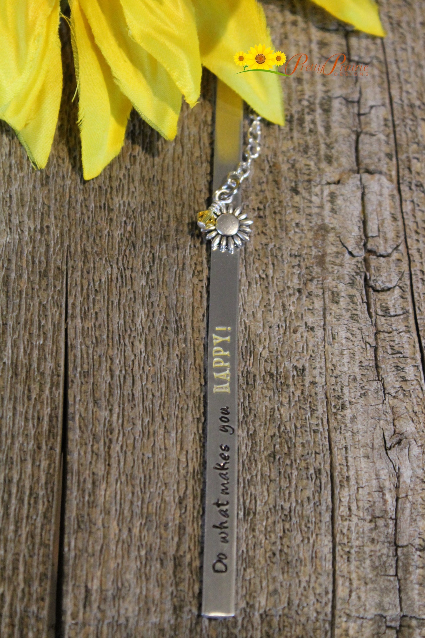 Do What Makes You Happy Bookmark, Hand Stamped, Book Lover Gift, Metal Bookmark, Present for a Reader, Love to Read, Inspirational Gift