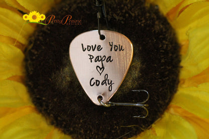 Love You Daddy Lure, Love You Grandpa Hook, Custom Fishing Hook, Valentines Day, Father's Day Gift, Metal Fishing Lure, Gift for Grandpa