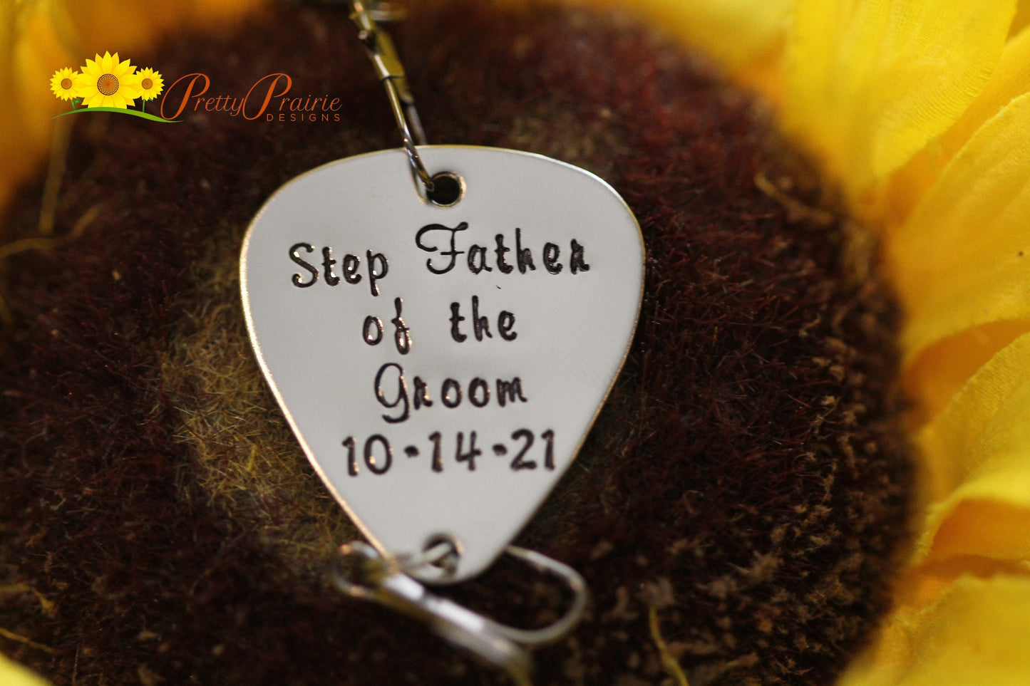 Father of the Bride Fishing Lure, Father of the Groom Lure, Step Father Lure, Wedding Gift for Dad, Hand Stamped Lure, Wedding Date Hook