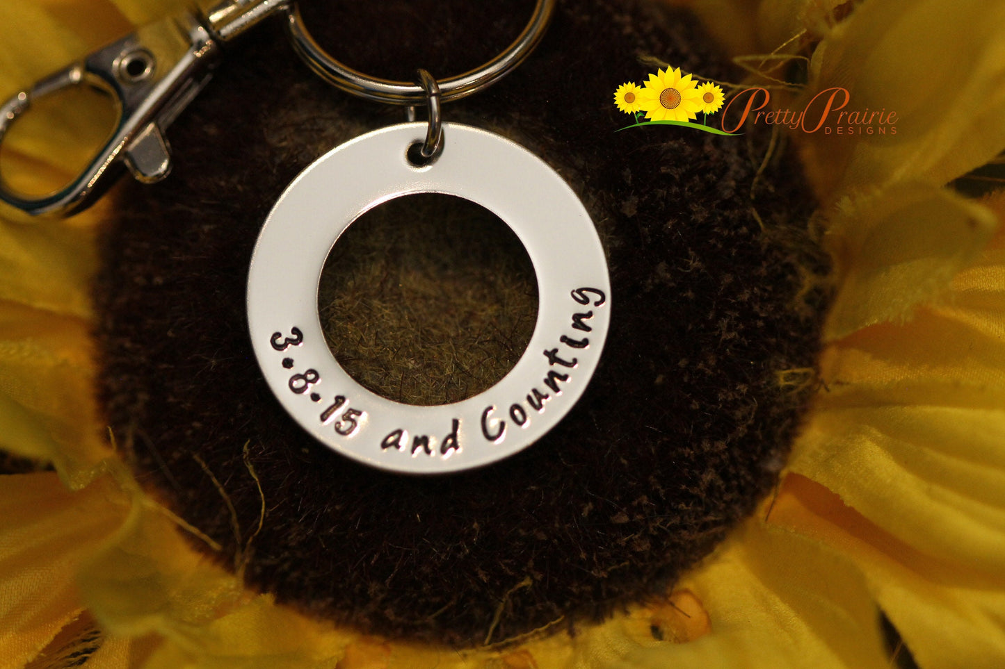 And Counting Keychain, Sobriety Keychain, Custom Washer Keychain, Hand Stamped, Anniversary Medallion, Sober Living Gift, Recovery Gift