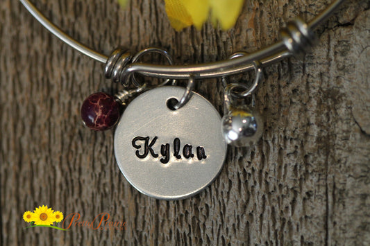 Personalized Kettlebell Bangle, Gift for Trainer, Weight Lifter Gift, Fitness Bracelet, Motivational Jewelry, Love to Workout, Gym Lover