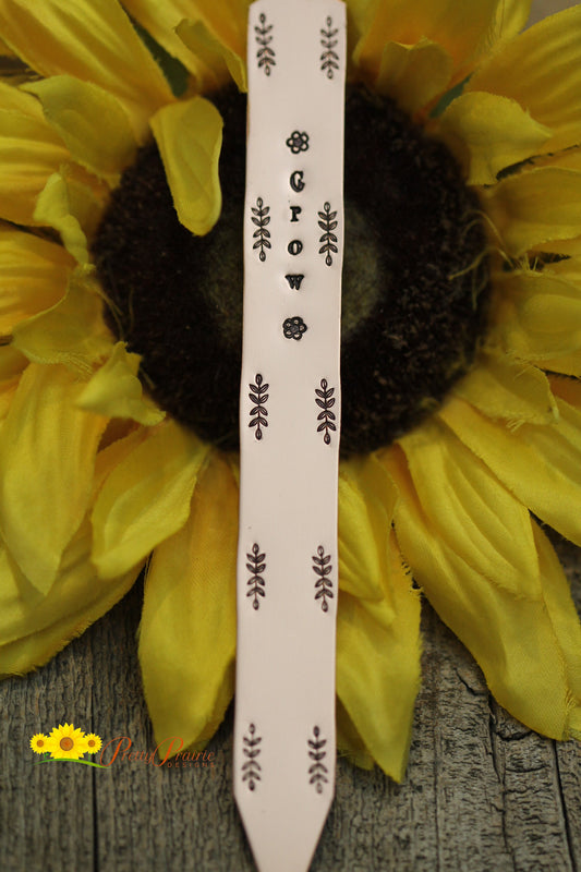Grow Plant Stake, Grow Love, Plant Marker, Flower Stake, Hand Stamped, Gardener Housewarming, Birthday, Gardener, Teacher Gift, Thank You