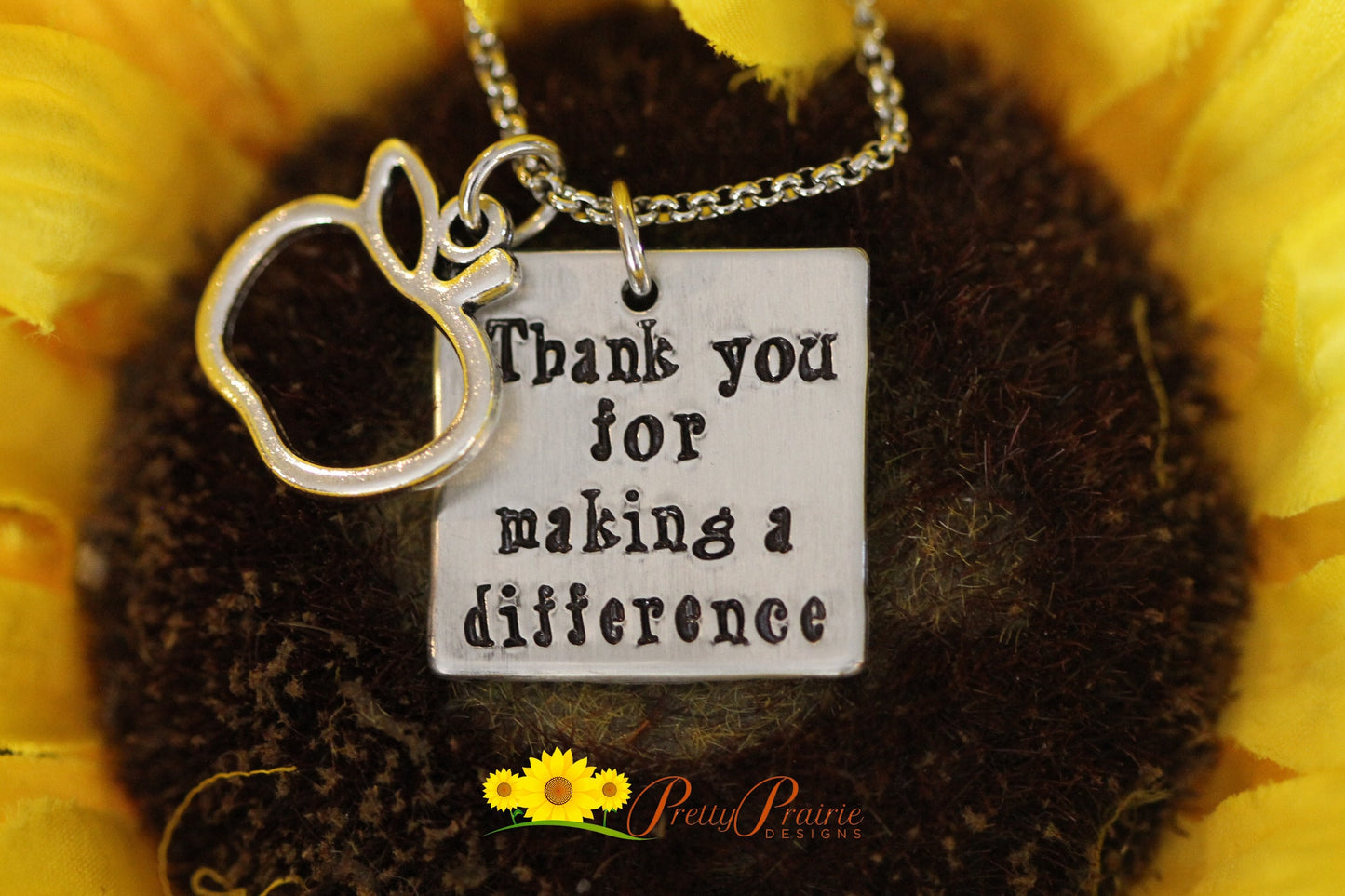 Thank You for Making a Difference Teacher Necklace, Best Teacher Gift, Teacher Jewelry, Hand Stamped, Teacher Retirement, Teacher Keychain