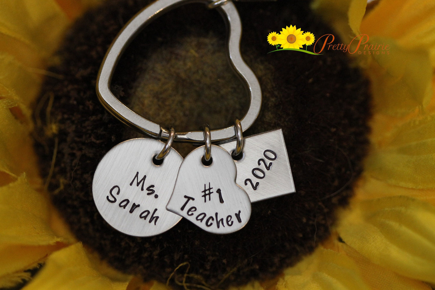 Best Teacher Keychain, Personalized, Teacher Keyring, #1 Teacher, Graduation Gift, Hand Stamped, End of School Year Gift, Student Teacher