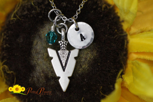 Personalized Arrowhead Necklace, Native American Jewelry, Nature Lover, Outdoorsman, Silver Arrowhead Charm, Graduation Gift, Men's Necklace