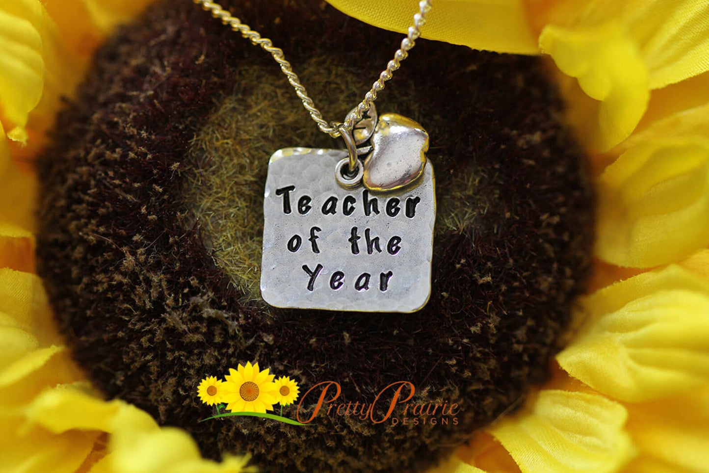 Teacher of the Year Necklace, Best Teacher Gift, Teacher Appreciation, Favorite Teacher,  Teacher Retirement, Personalized Teacher Jewelry