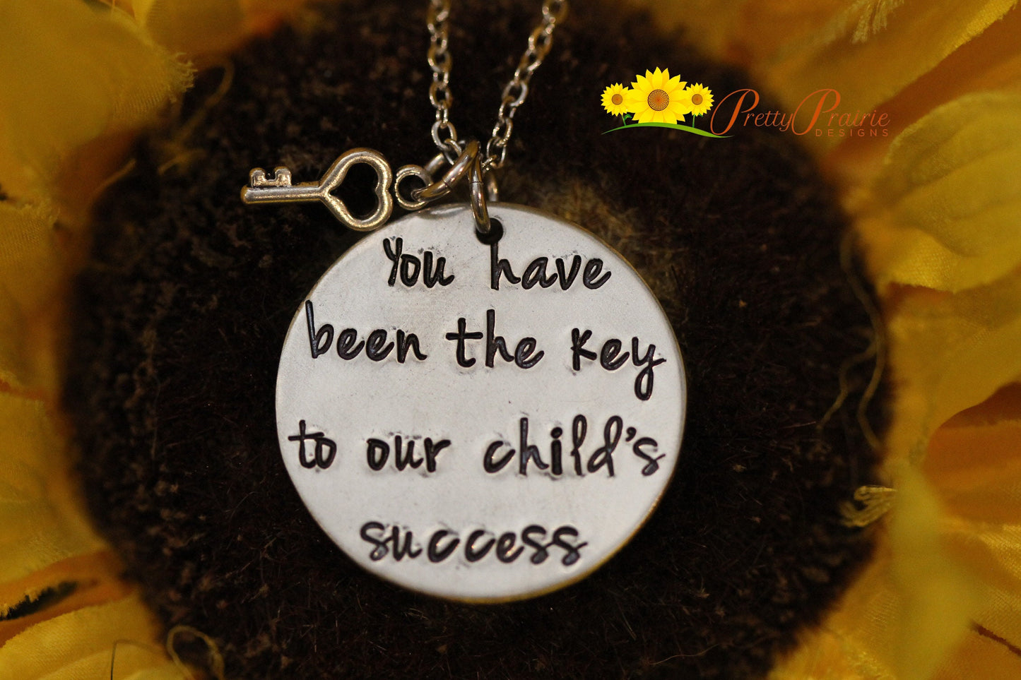 Key to Success Teacher Necklace, Personalized Teacher Gift, Hand Stamped, School Counselor, End of Year, ESL Teacher, Special Needs Teacher