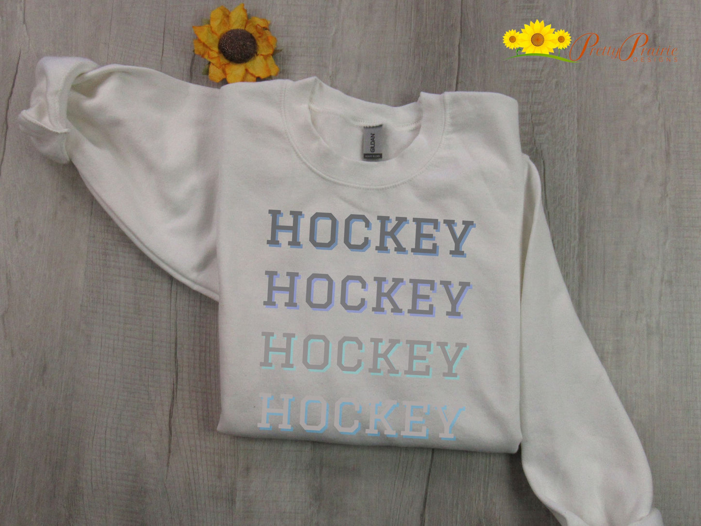 Hockey Sweatshirt, Custom Hockey Sweatshirt, Hockey Mom Shirt, Game Day Hockey Shirt, Hockey Dad Sweatshirt, Hockey Fan Gift, Love Hockey