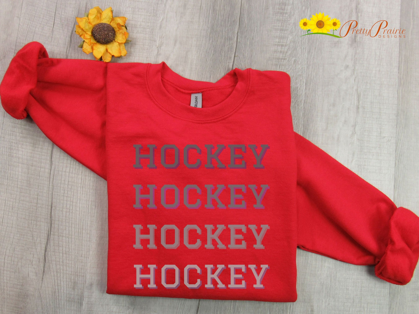 Hockey Sweatshirt, Custom Hockey Sweatshirt, Hockey Mom Shirt, Game Day Hockey Shirt, Hockey Dad Sweatshirt, Hockey Fan Gift, Love Hockey