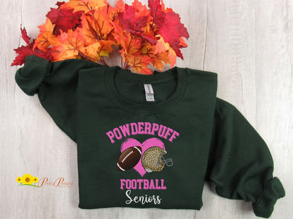 Powderpuff Seniors Sweatshirt, Powderpuff Football Gift, Gift for Teen Girl, HS Football Shirt, Senior Girl Sweatshirt, Girls Flag Football