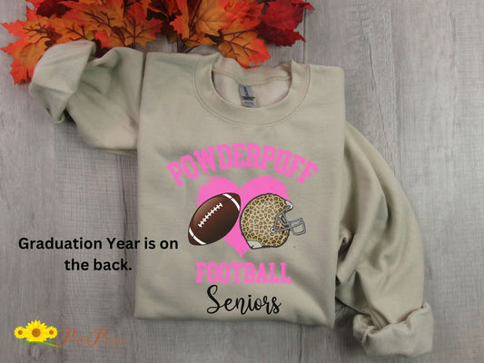 Powderpuff Seniors Sweatshirt, Powderpuff Football Gift, Gift for Teen Girl, HS Football Shirt, Senior Girl Sweatshirt, Girls Flag Football