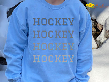 Hockey Sweatshirt, Custom Hockey Sweatshirt, Hockey Mom Shirt, Game Day Hockey Shirt, Hockey Dad Sweatshirt, Hockey Fan Gift, Love Hockey