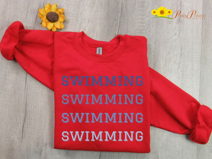 Swimming Sweatshirt, Swimmer Gift, High School Swim Team, Gift for a Swimmer, Swim Dad, Love to Swim, Swim Coach Gift, Swimmer Woman