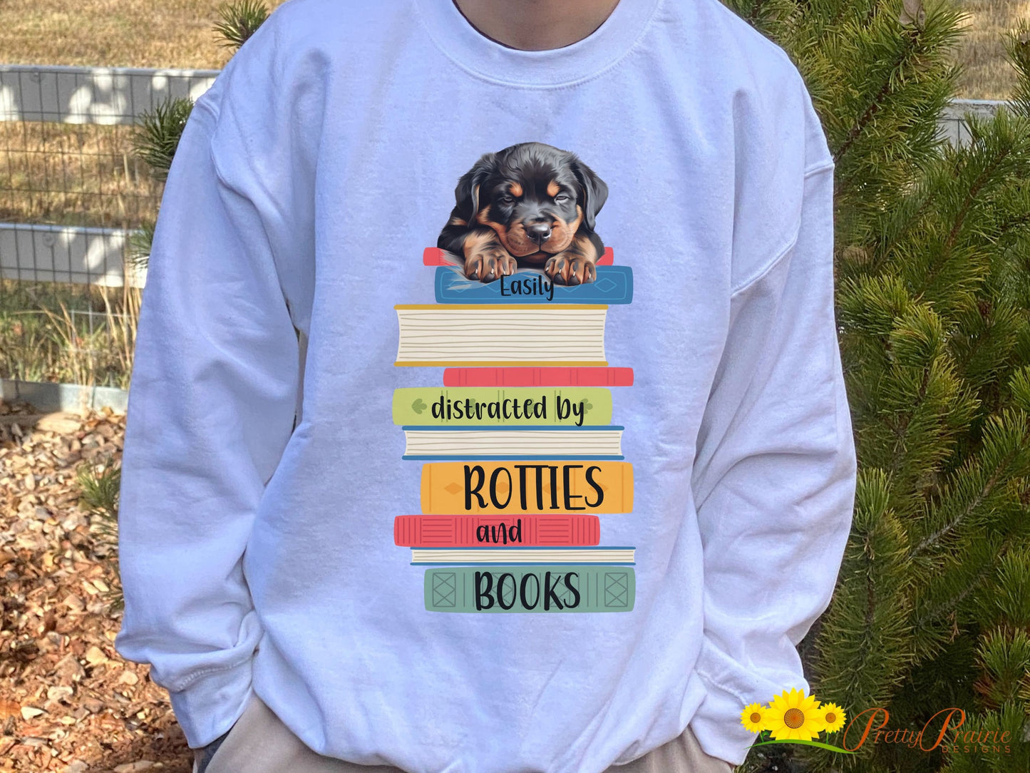 Rotties and Books Sweatshirt, Rottweiler Mama Shirt, Rottie Dad Shirt, Book Lover Gift, Dogs and Books, Rottweiler Sweatshirt, Rottie Gift