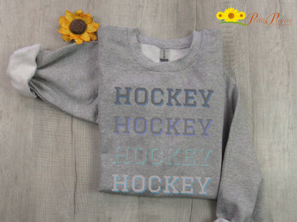 Hockey Sweatshirt, Custom Hockey Sweatshirt, Hockey Mom Shirt, Game Day Hockey Shirt, Hockey Dad Sweatshirt, Hockey Fan Gift, Love Hockey