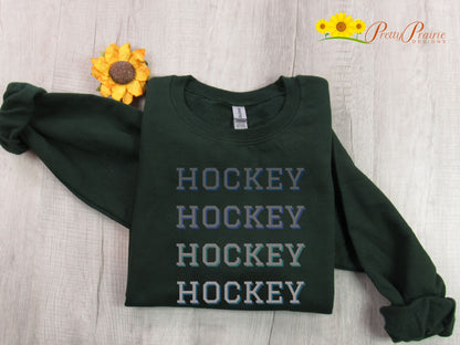 Hockey Sweatshirt, Custom Hockey Sweatshirt, Hockey Mom Shirt, Game Day Hockey Shirt, Hockey Dad Sweatshirt, Hockey Fan Gift, Love Hockey