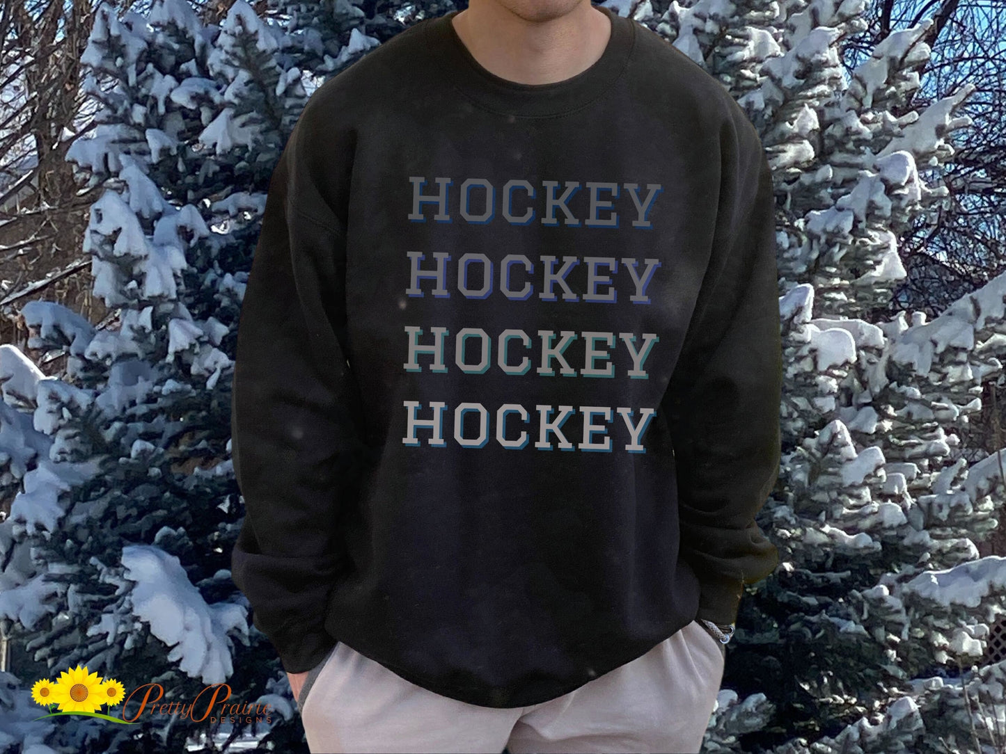 Hockey Sweatshirt, Custom Hockey Sweatshirt, Hockey Mom Shirt, Game Day Hockey Shirt, Hockey Dad Sweatshirt, Hockey Fan Gift, Love Hockey