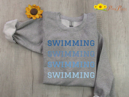 Swimming Sweatshirt, Swimmer Gift, High School Swim Team, Gift for a Swimmer, Swim Dad, Love to Swim, Swim Coach Gift, Swimmer Woman