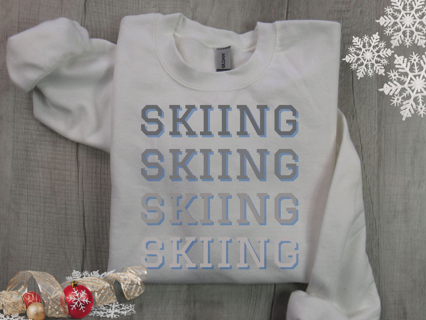 Skiing Sweatshirt, Snow Skiing Shirt, Christmas Gift for Skier, Skier Sweatshirt, Love to Ski Gift, Winter Sweatshirt, Downhill Skier Gift