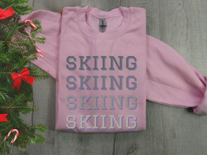 Skiing Sweatshirt, Snow Skiing Shirt, Christmas Gift for Skier, Skier Sweatshirt, Love to Ski Gift, Winter Sweatshirt, Downhill Skier Gift