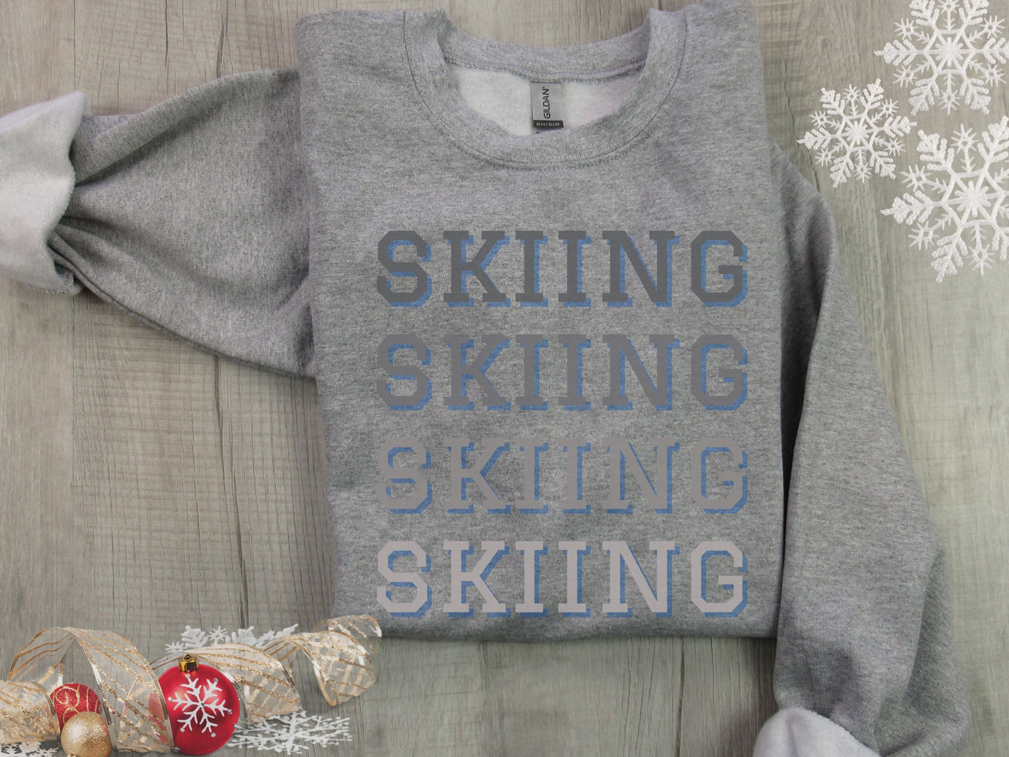 Skiing Sweatshirt, Snow Skiing Shirt, Christmas Gift for Skier, Skier Sweatshirt, Love to Ski Gift, Winter Sweatshirt, Downhill Skier Gift