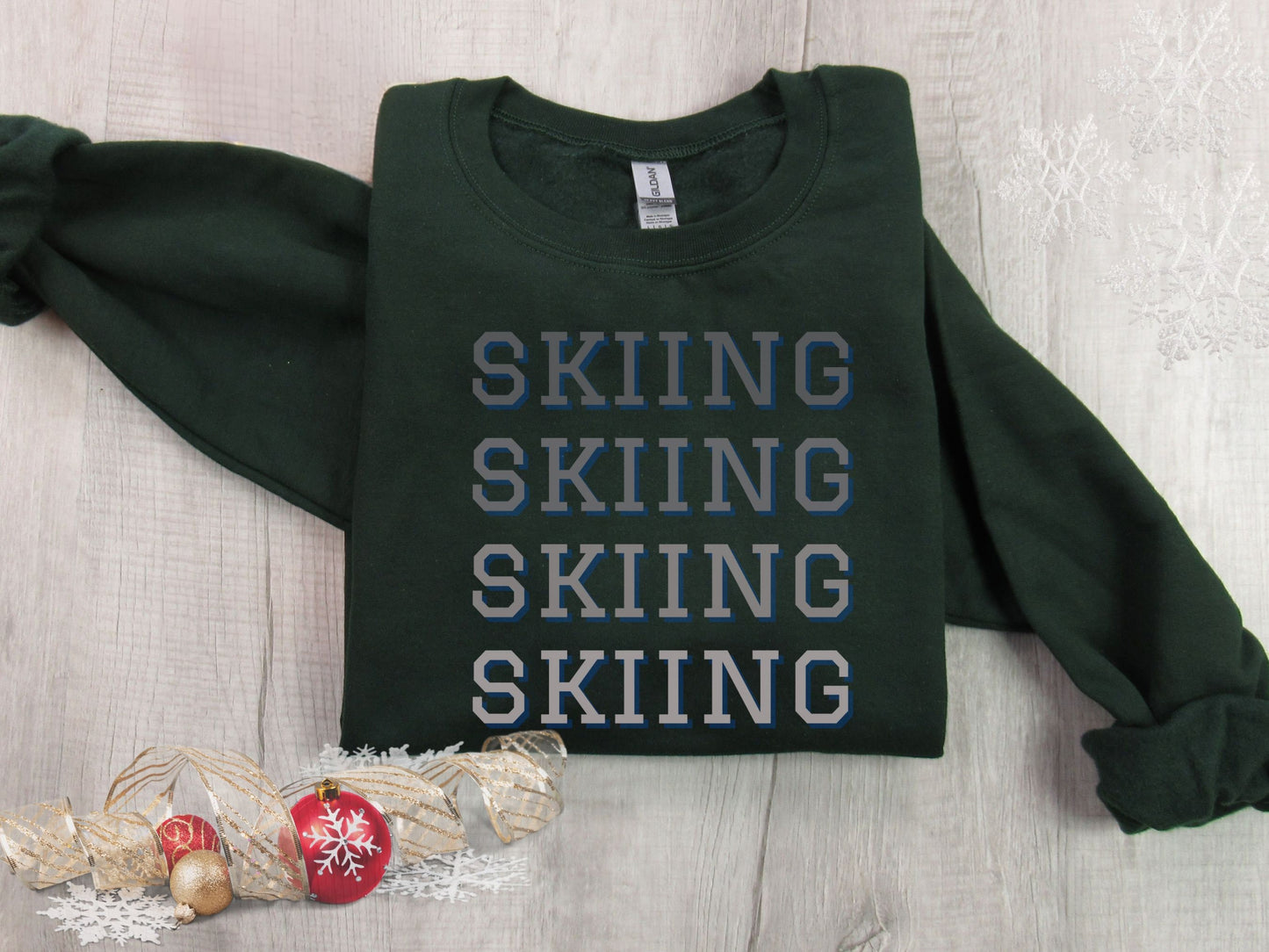 Skiing Sweatshirt, Snow Skiing Shirt, Christmas Gift for Skier, Skier Sweatshirt, Love to Ski Gift, Winter Sweatshirt, Downhill Skier Gift