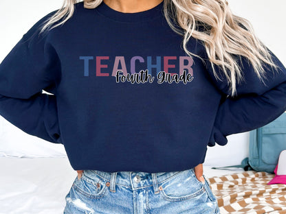 Personalized Teacher Sweatshirt, Custom Grade Level Sweatshirt, Unisex Teacher Shirt, High School Teacher Gift, Elementary Teacher Shirt