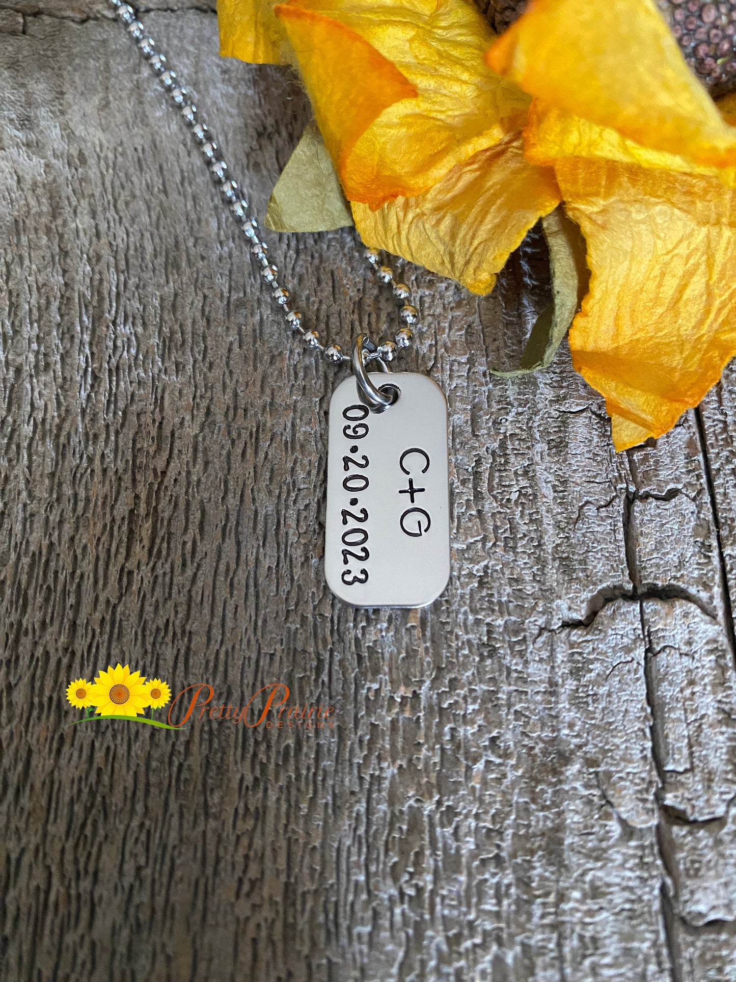 Mini Dog Tag Anniversary Necklace, Personalized Dog Tag, Engagement Gift, Husband Gift, Boyfriend Gift, Wife Valentine, Birthday for Him