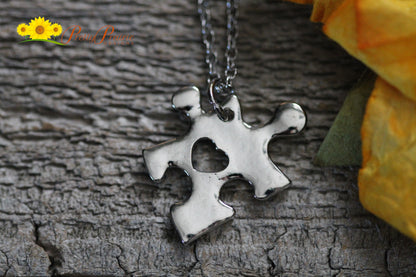 Puzzle Piece Necklace, Autism Jewelry, Autistic Awareness Necklace, Personalized Puzzle Necklace, Custom Puzzle Necklace, Woman's Valentine