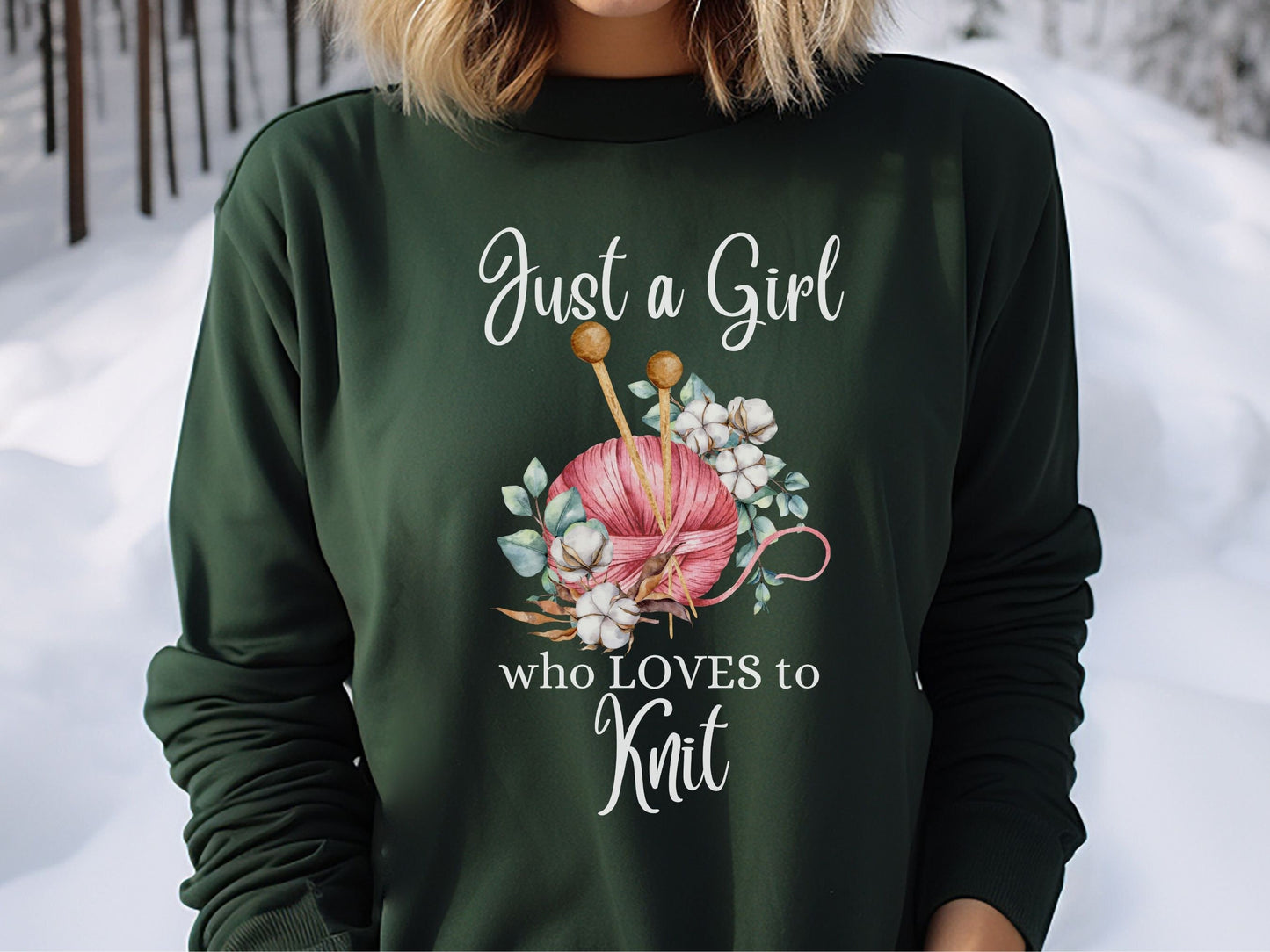 Knitting Sweatshirt, Girl Who Loves to Knit Sweatshirt, Knitting Shirt, Sweatshirt for Knitting Circle, Knitting Group Shirt, Knitting Lover