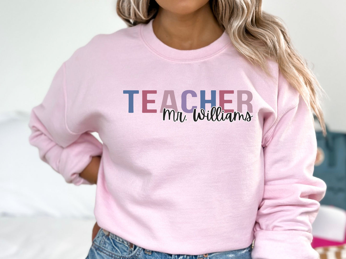 Personalized Teacher Sweatshirt, Custom Grade Level Sweatshirt, Unisex Teacher Shirt, High School Teacher Gift, Elementary Teacher Shirt