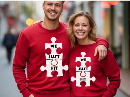 Puzzle Sweatshirts, We Just Fit Sweatshirts, Couple Sweatshirts, Anniversary Gift, Puzzlers Gift, Puzzle Club Shirts, BFF Sweatshirts